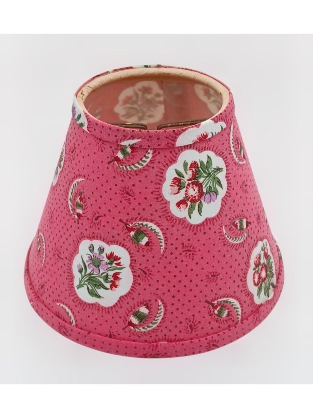 Pierre Deux Pink Floral Clip-On Lamp Shade French Country 6 Inch